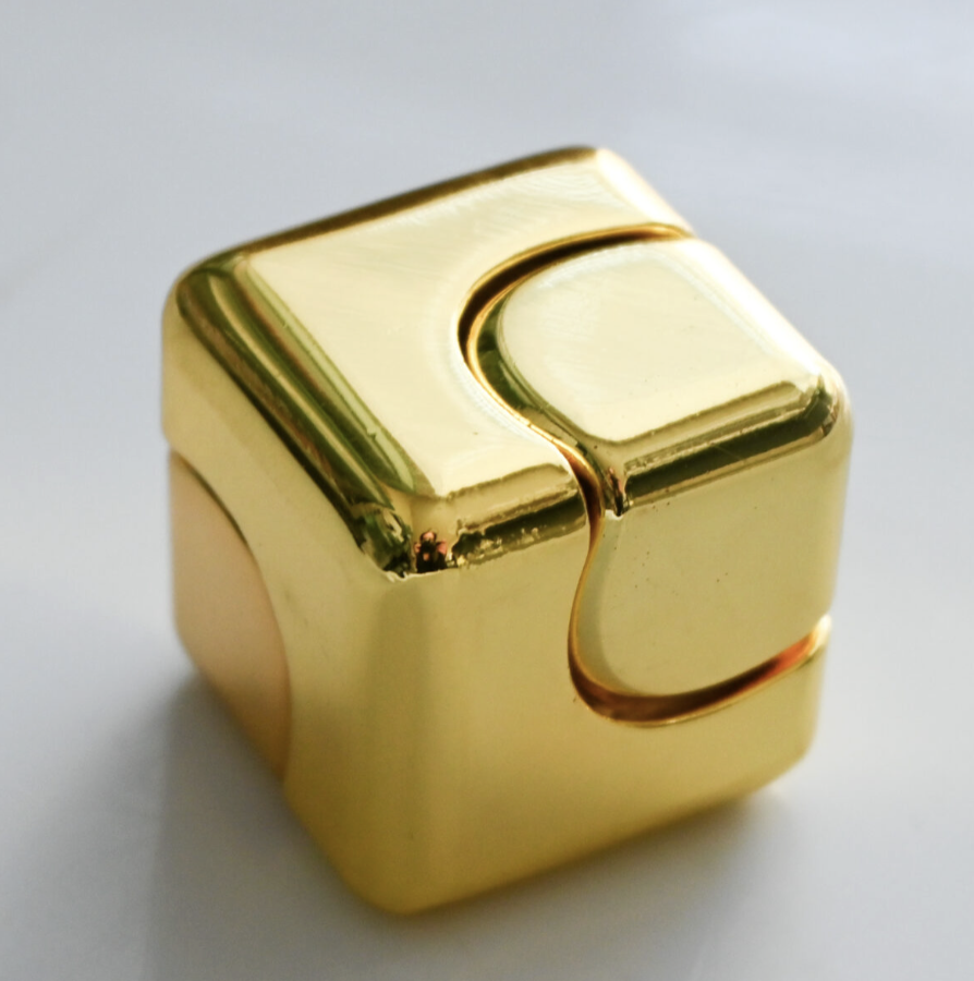 Fidget cube spinner in gold